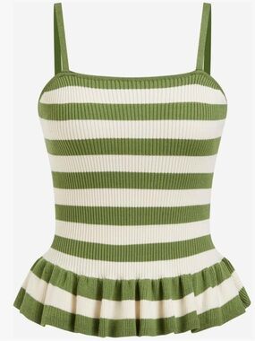 ✅ Fitted Striped Knit Tank Top